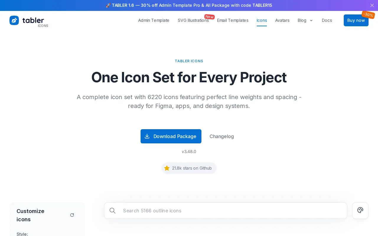 Tabler Icons screenshot