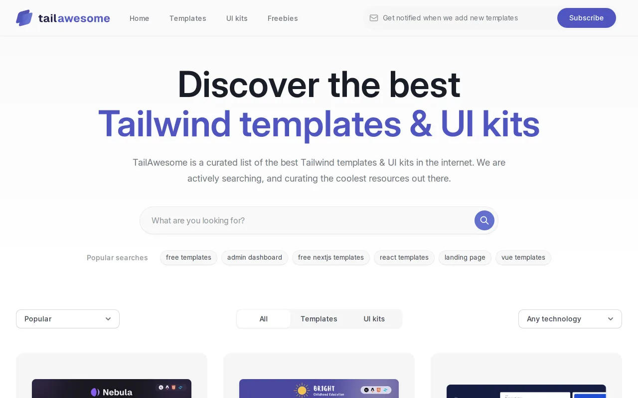 Tailwind Awesome screenshot