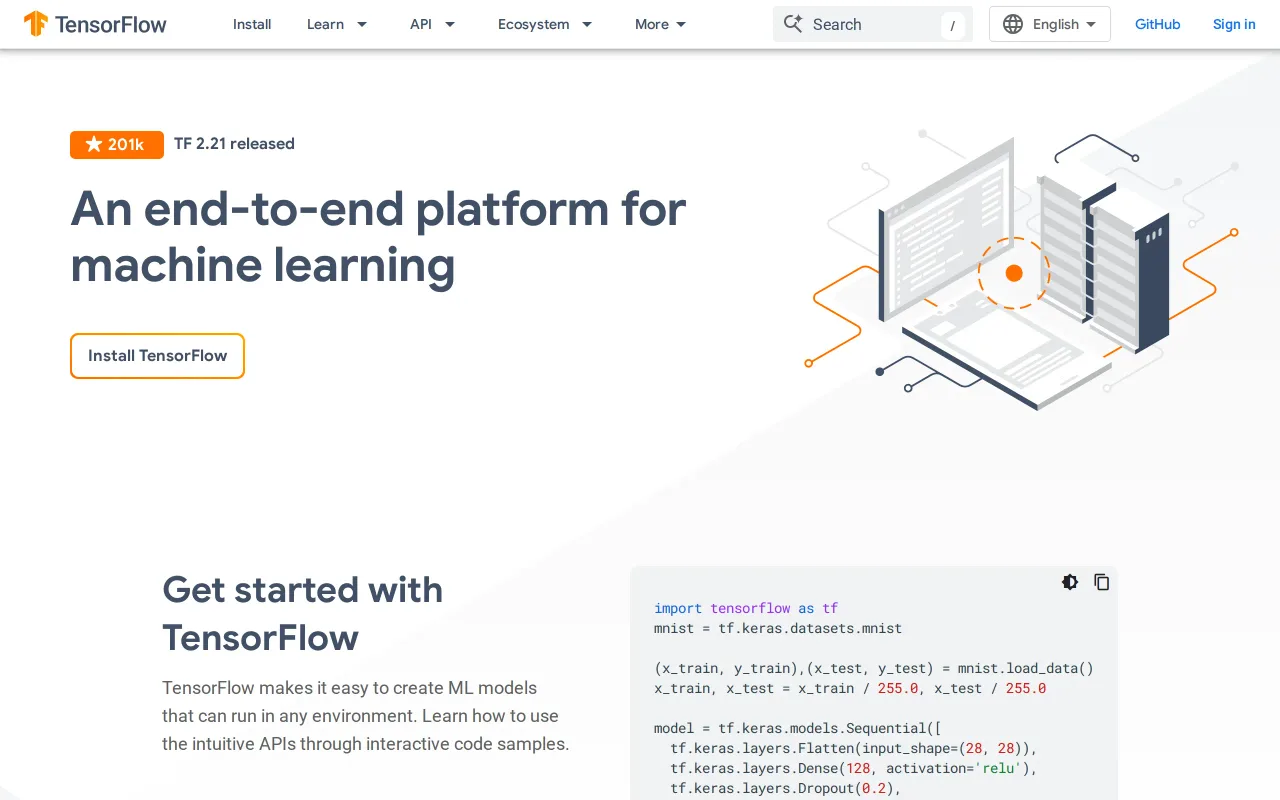 TensorFlow screenshot