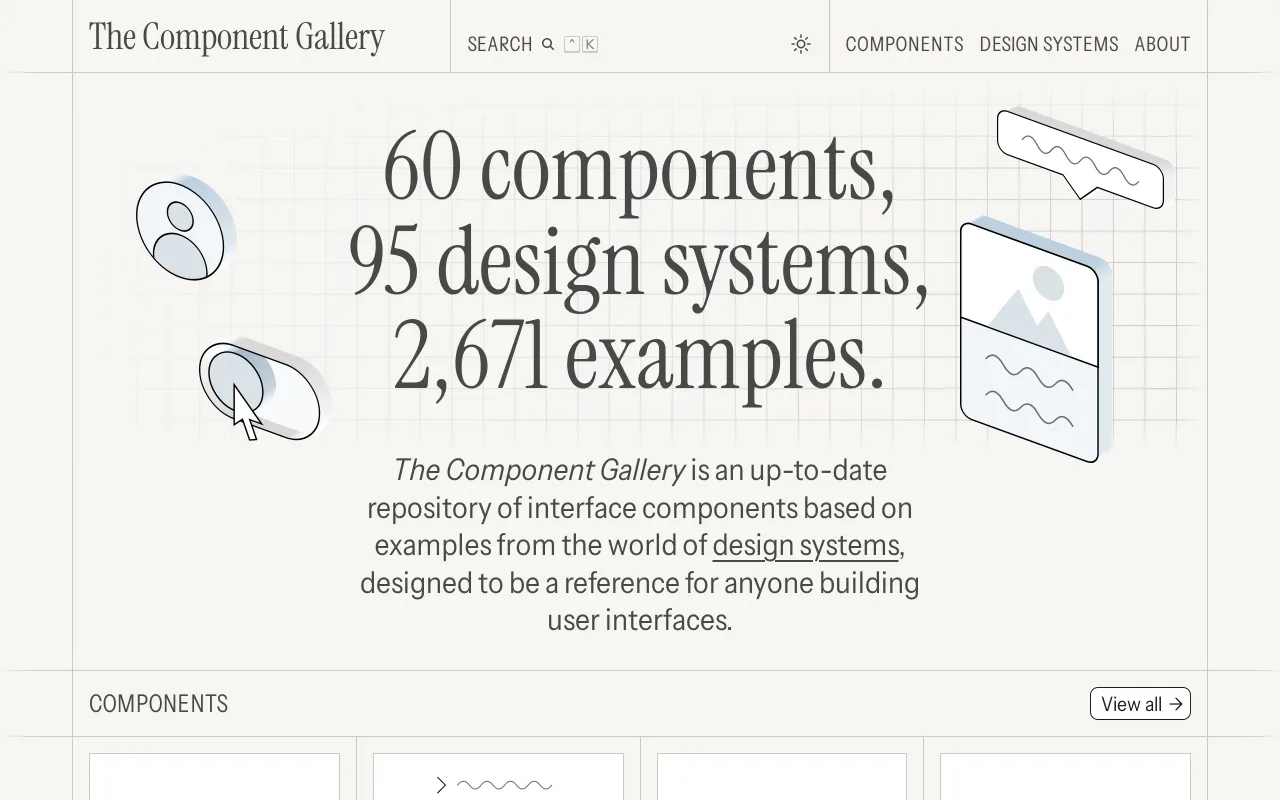The Component Gallery screenshot