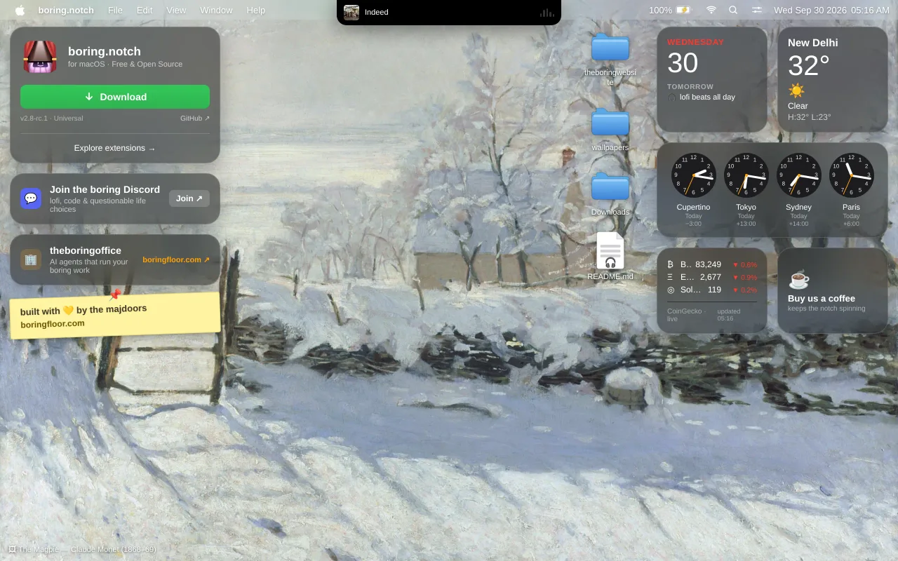 TheBoringNotch screenshot