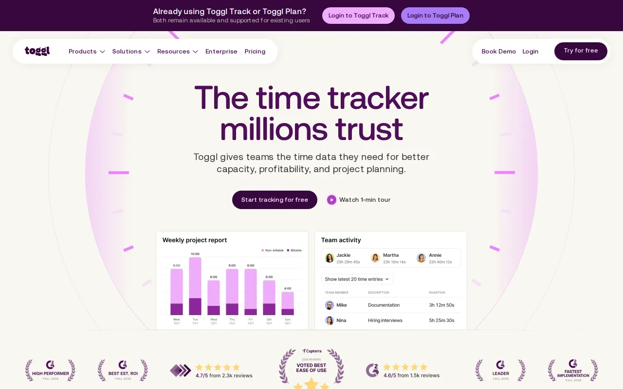 Toggl Track screenshot