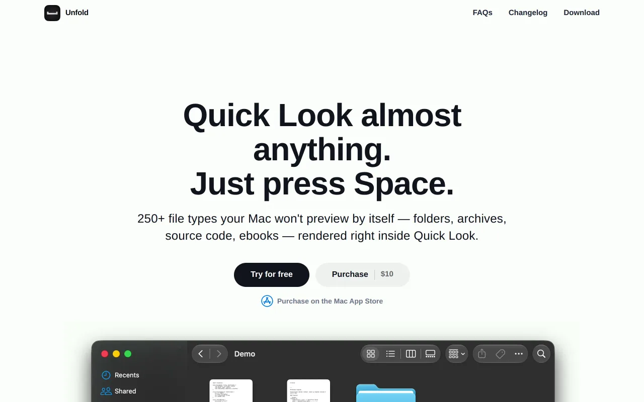 Unfold screenshot