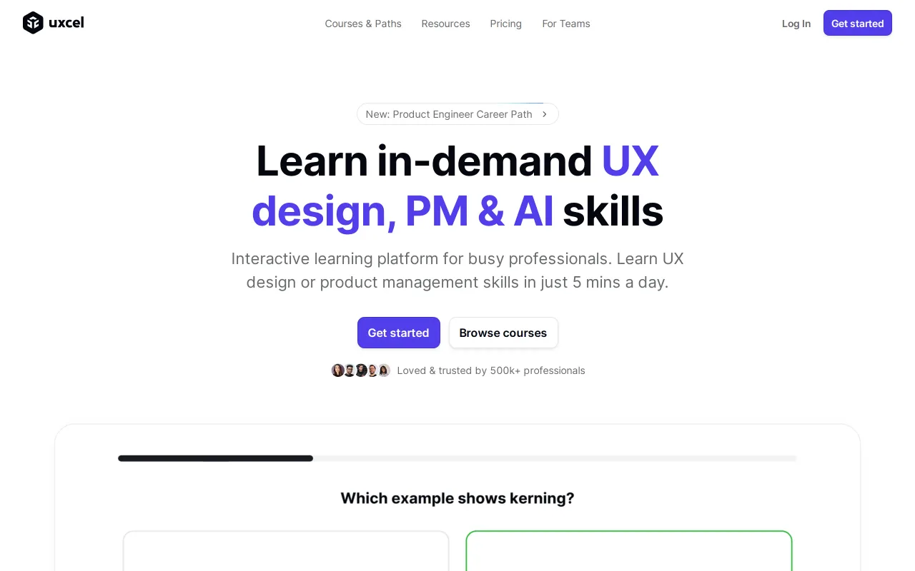 Uxcel screenshot