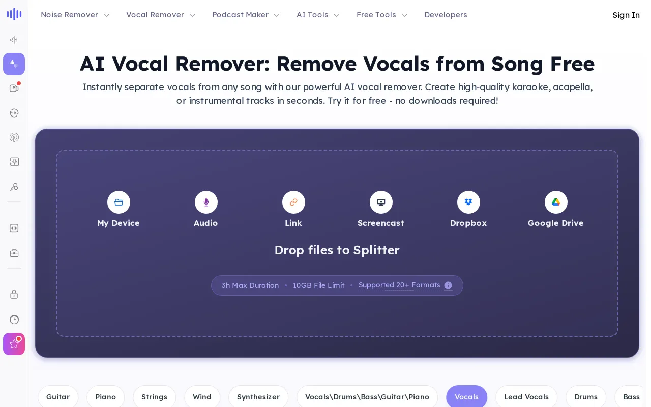 Vocal Remover Free screenshot