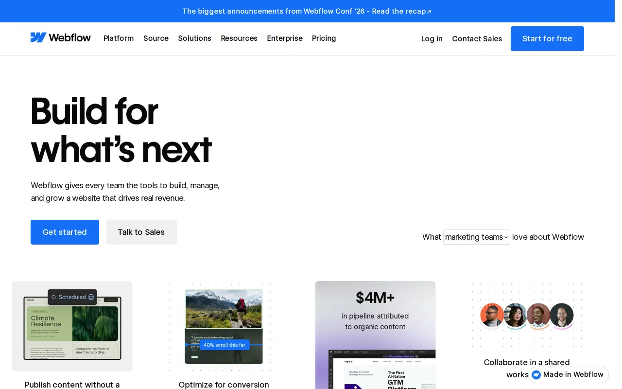 Webflow screenshot