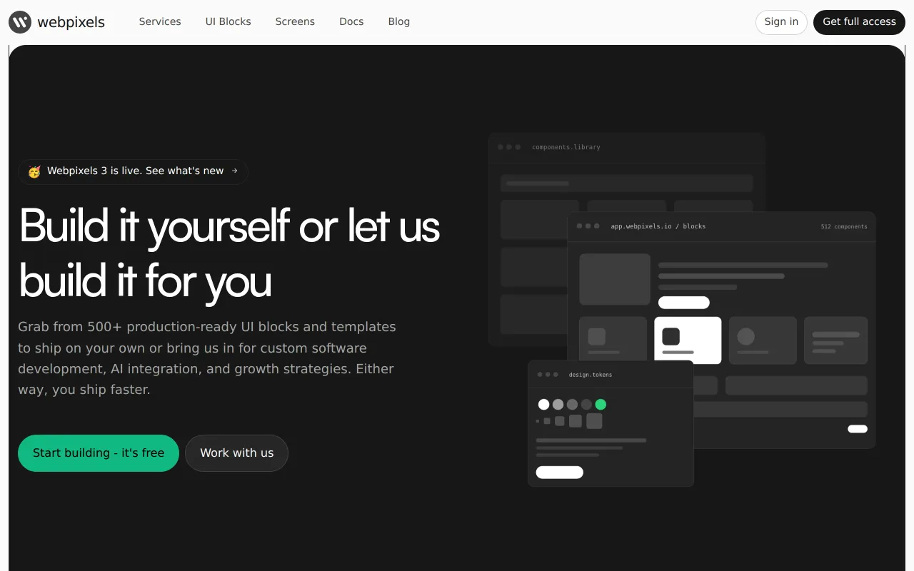 Webpixels screenshot