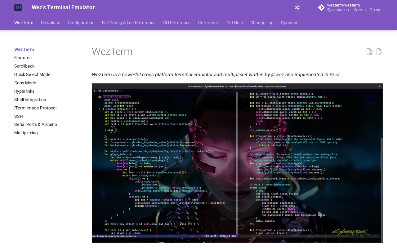 WezTerm screenshot