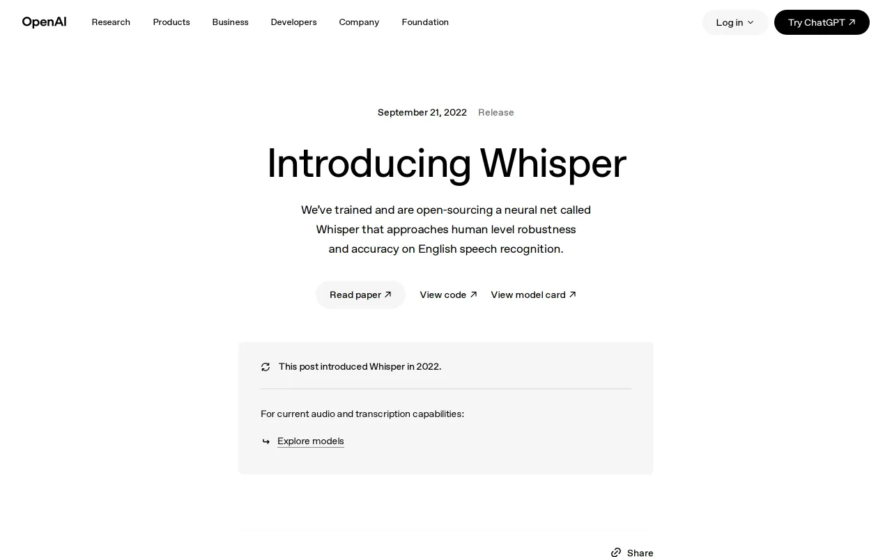 Whisper screenshot