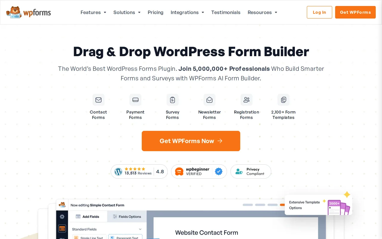 WPForms screenshot