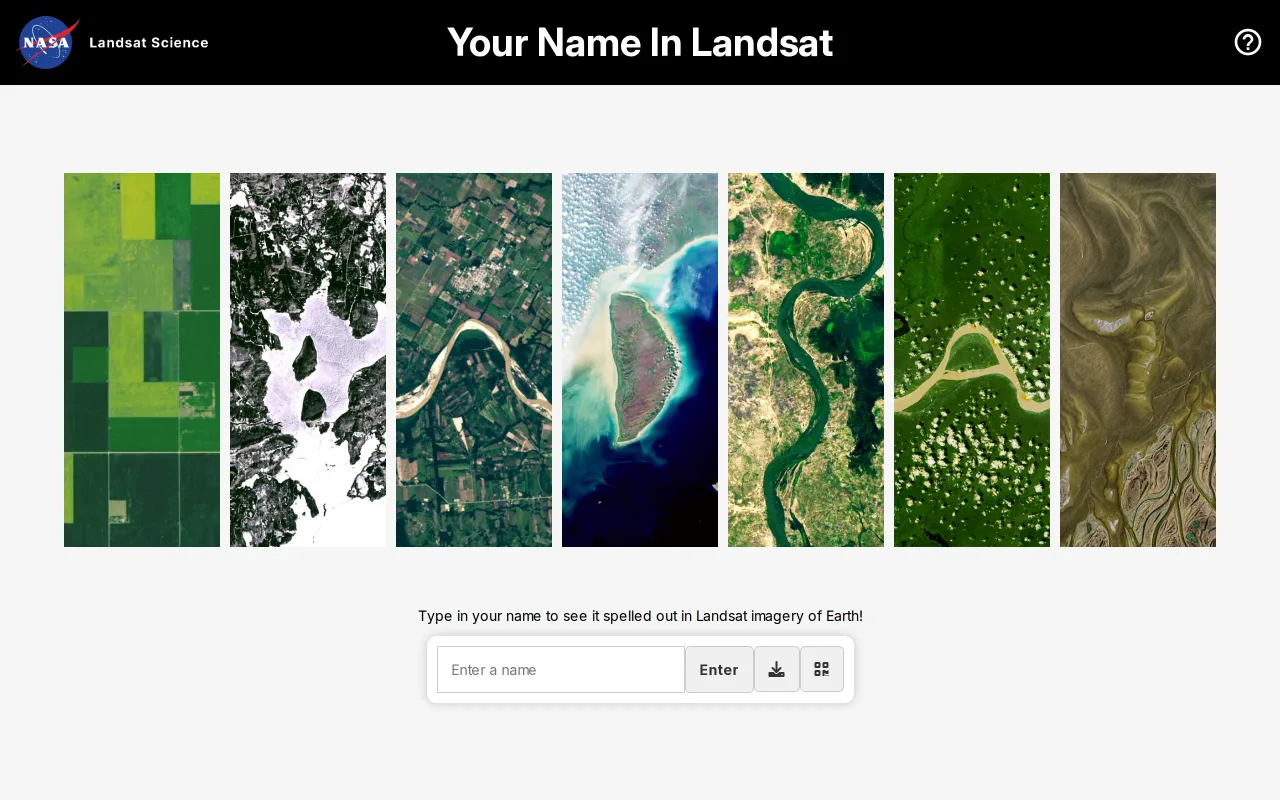 Your Name In Landsat screenshot
