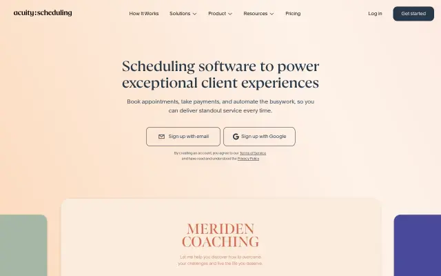 Acuity Scheduling preview