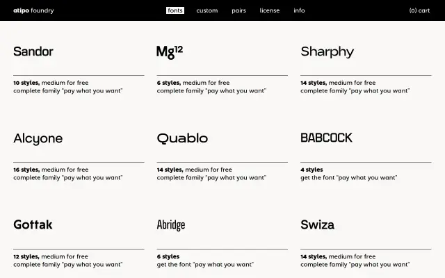 Atipo Foundry preview