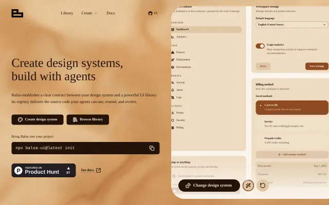 Balsa UI preview