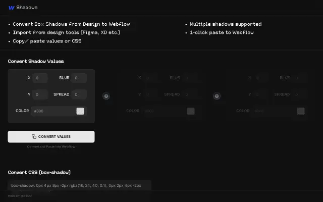 Box Shadow preview
