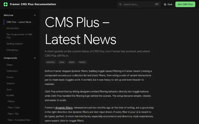 CMS Plus preview
