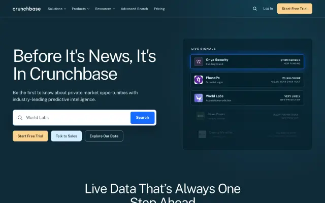 Crunchbase preview