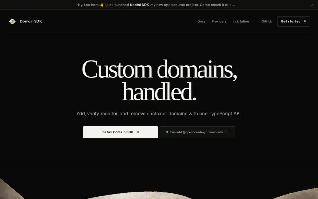 Domain SDK preview