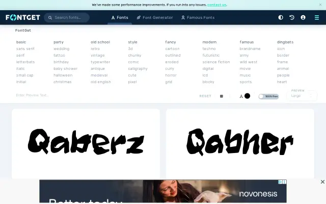 FontGet preview
