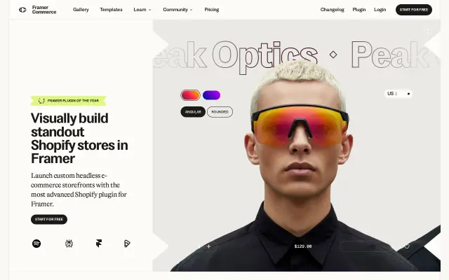 Framer Commerce preview
