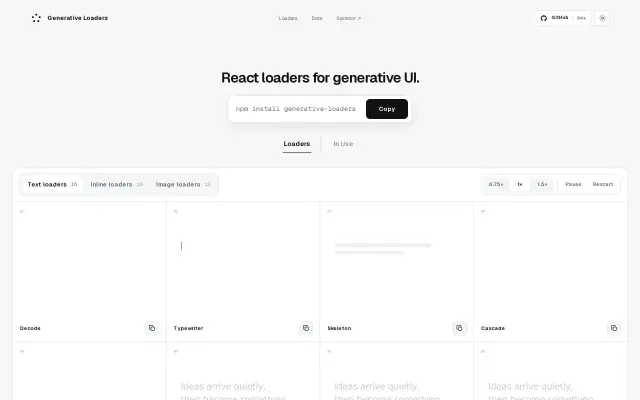 Generative Loaders preview