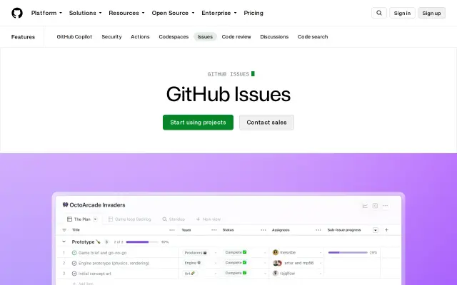 GitHub Projects preview
