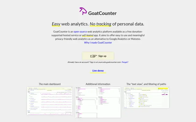 GoatCounter preview