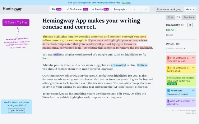 Hemingway Editor preview