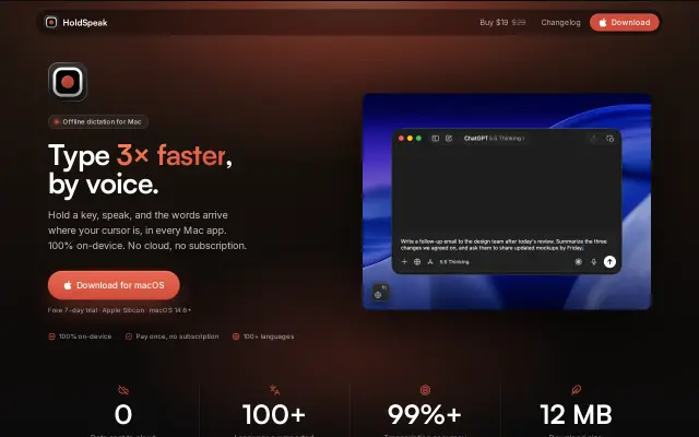 HoldSpeak preview