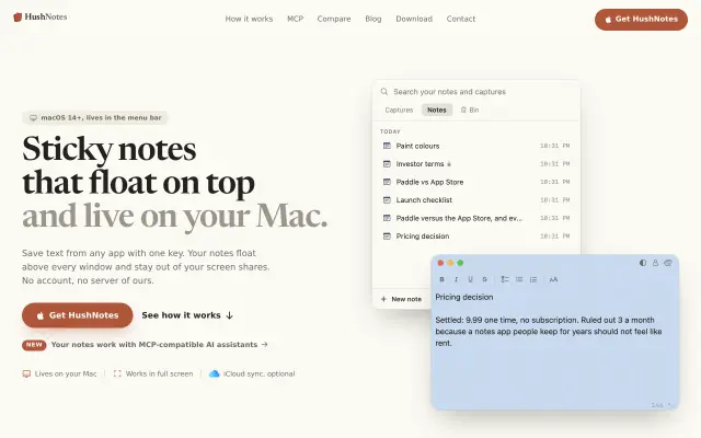 HushNotes preview