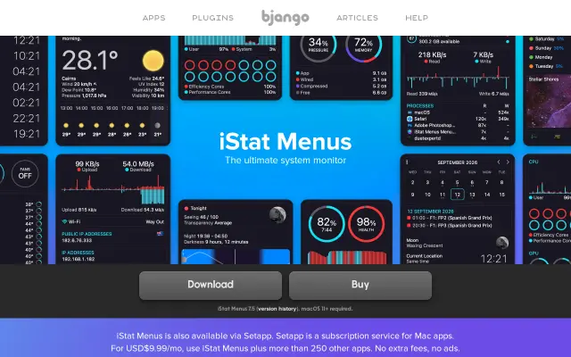 iStat Menus preview