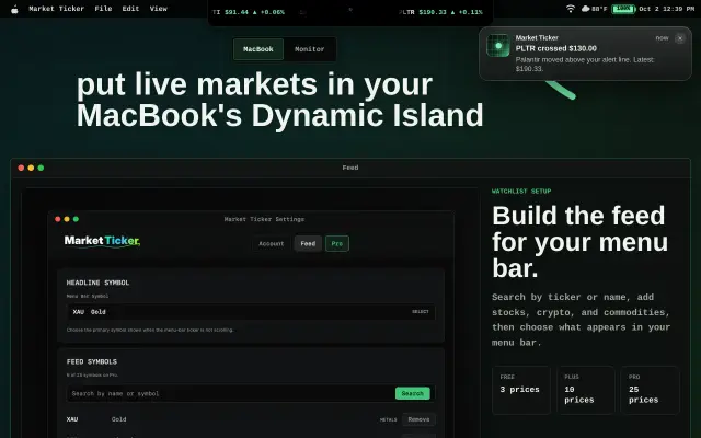 Market Ticker Live preview