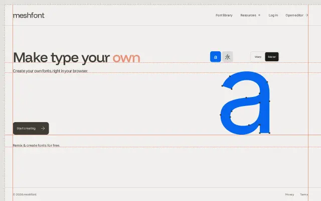 Meshfont preview
