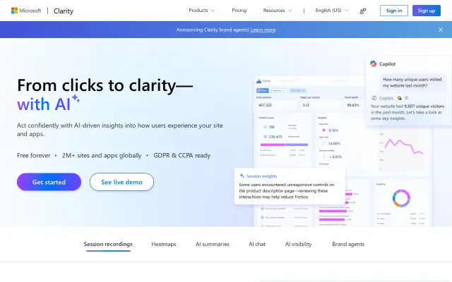 Microsoft Clarity preview
