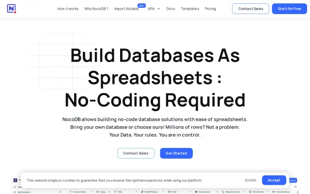NocoDB preview