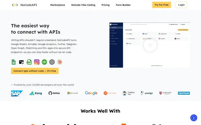 NoCodeAPI preview