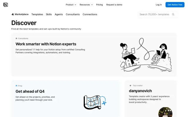 Notion Marketplace preview