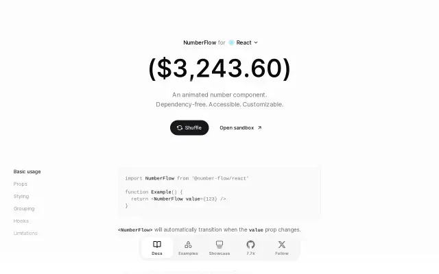 NumberFlow preview