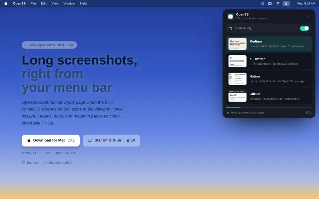 Open Screen Shot preview