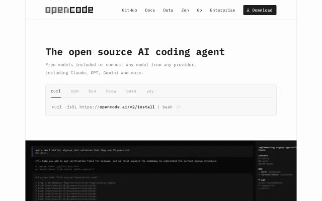 OpenCode preview