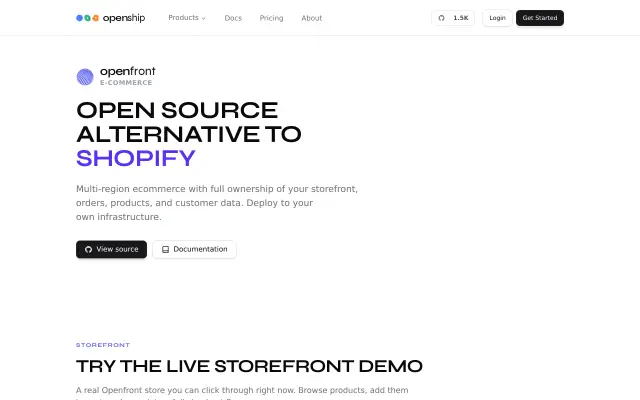 Openfront E-commerce preview