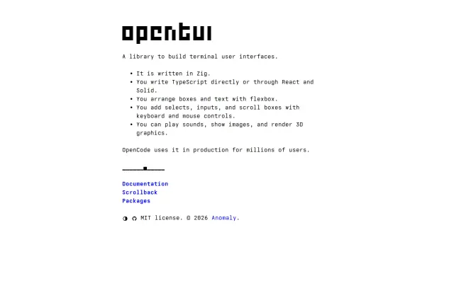 OpenTUI preview