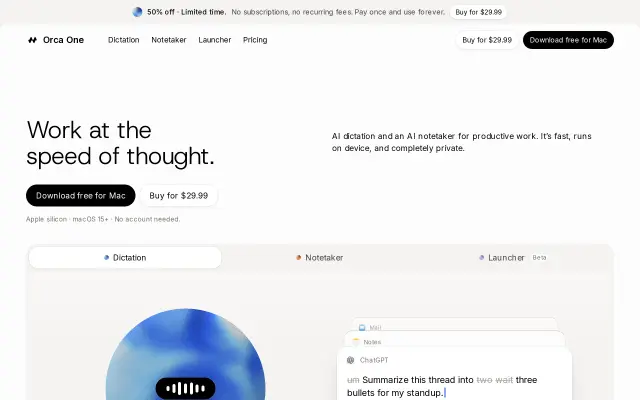 Orca One preview