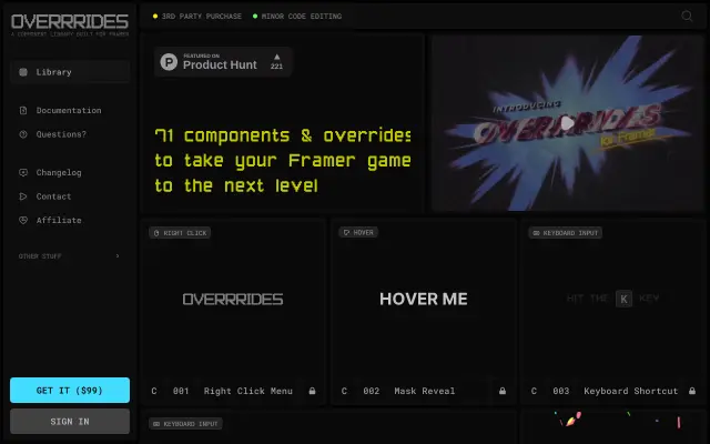 Overrrides preview