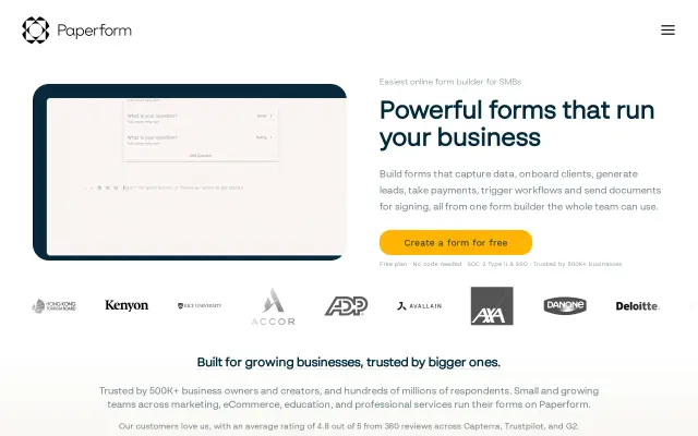 Paperform preview