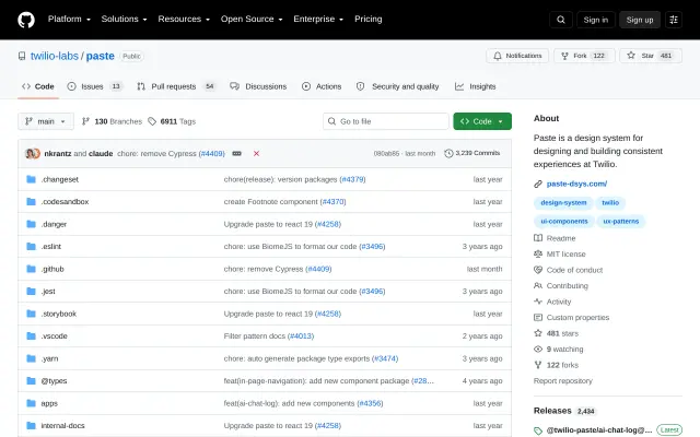 Paste - Twilio Design System preview