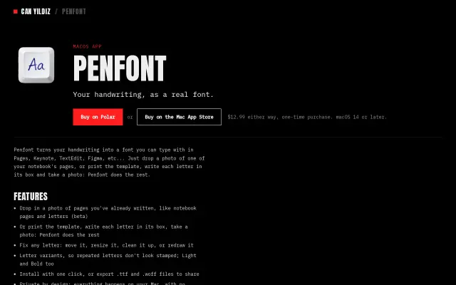 Penfont preview