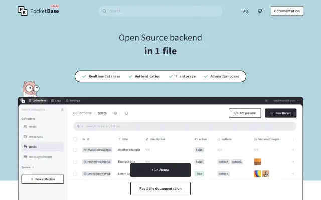 PocketBase preview