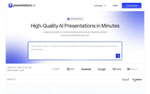 Presentations.AI preview