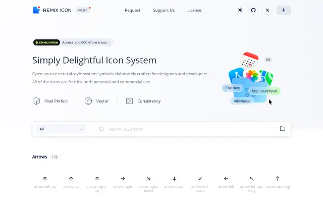 Remix Icon preview